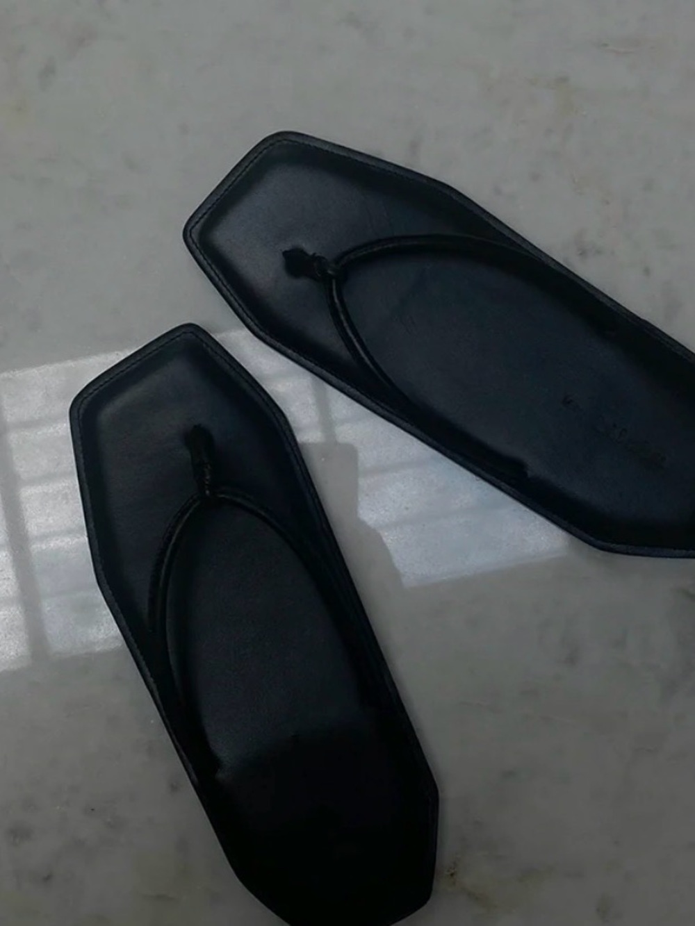 Napa Leather Square-Toe Flip Flops